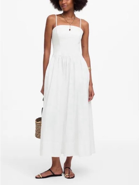 Madewell Dresses & Skirts - Madewell Poplin Seamed Maxi Dress White Size 0